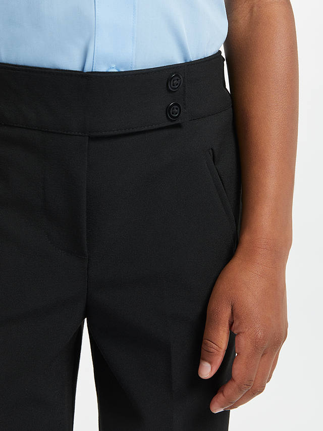 John Lewis Girls' Regular Fit School Trousers, Black