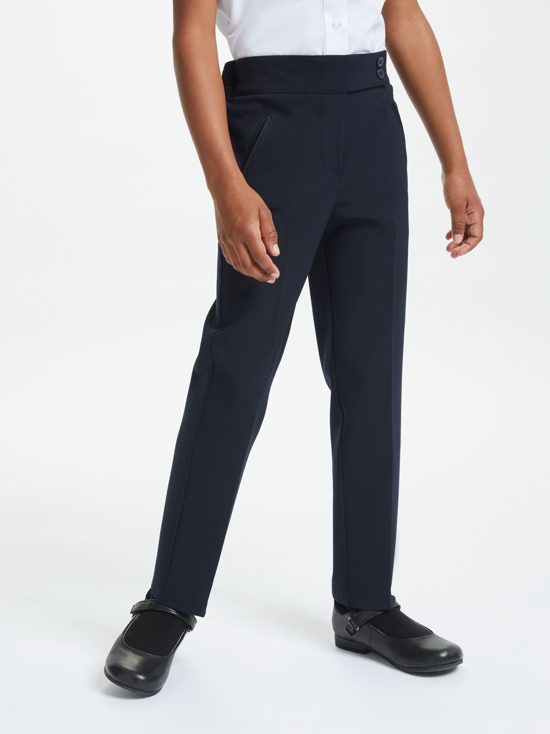 John Lewis & Partners Girls' Regular Fit School Trousers, Navy