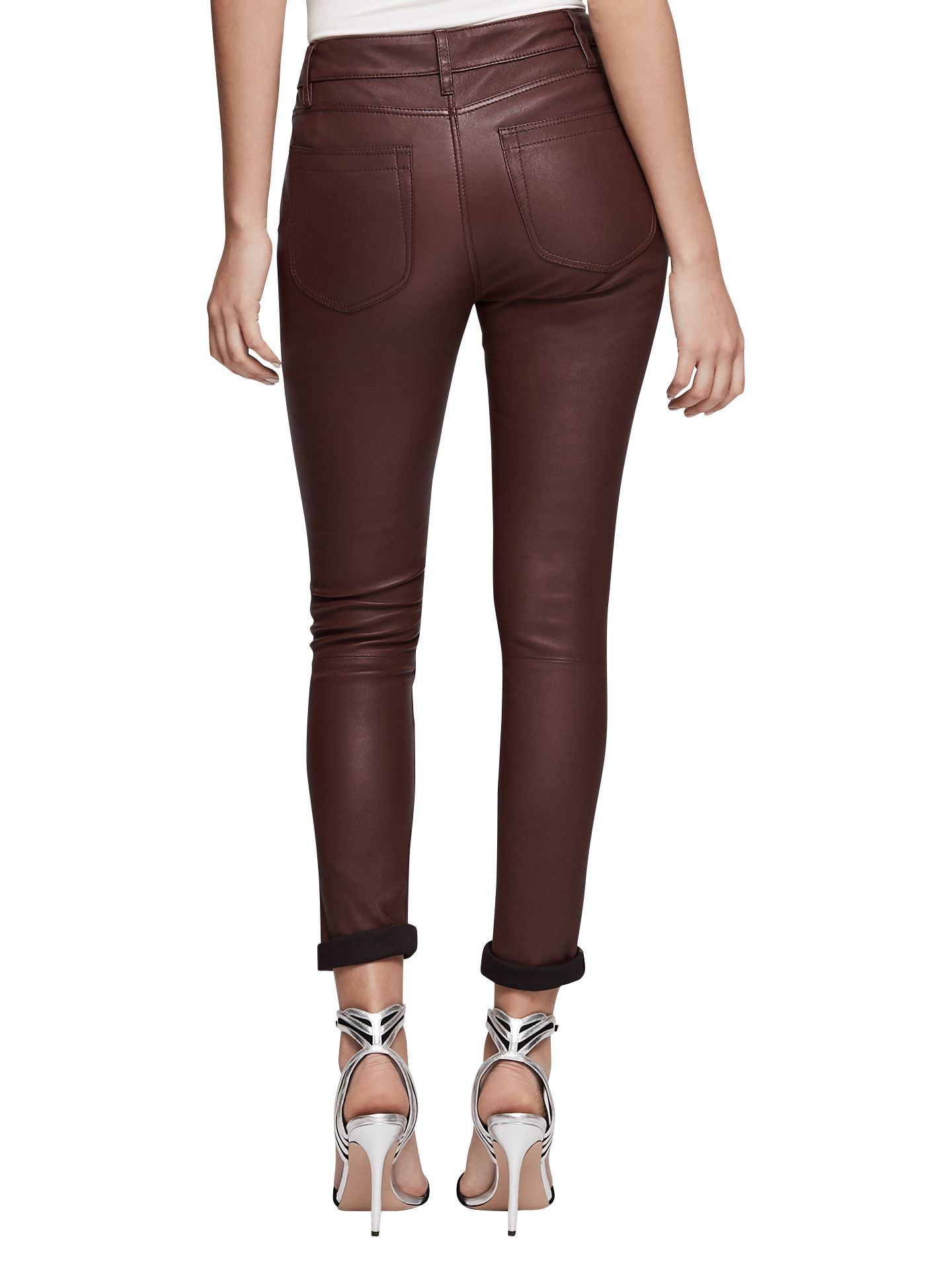 oxblood leather trousers