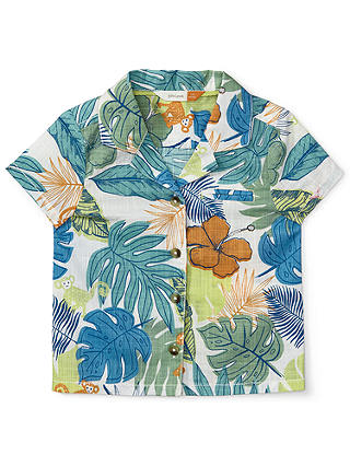John Lewis & Partners Baby Tropical Print Shirt, Multi