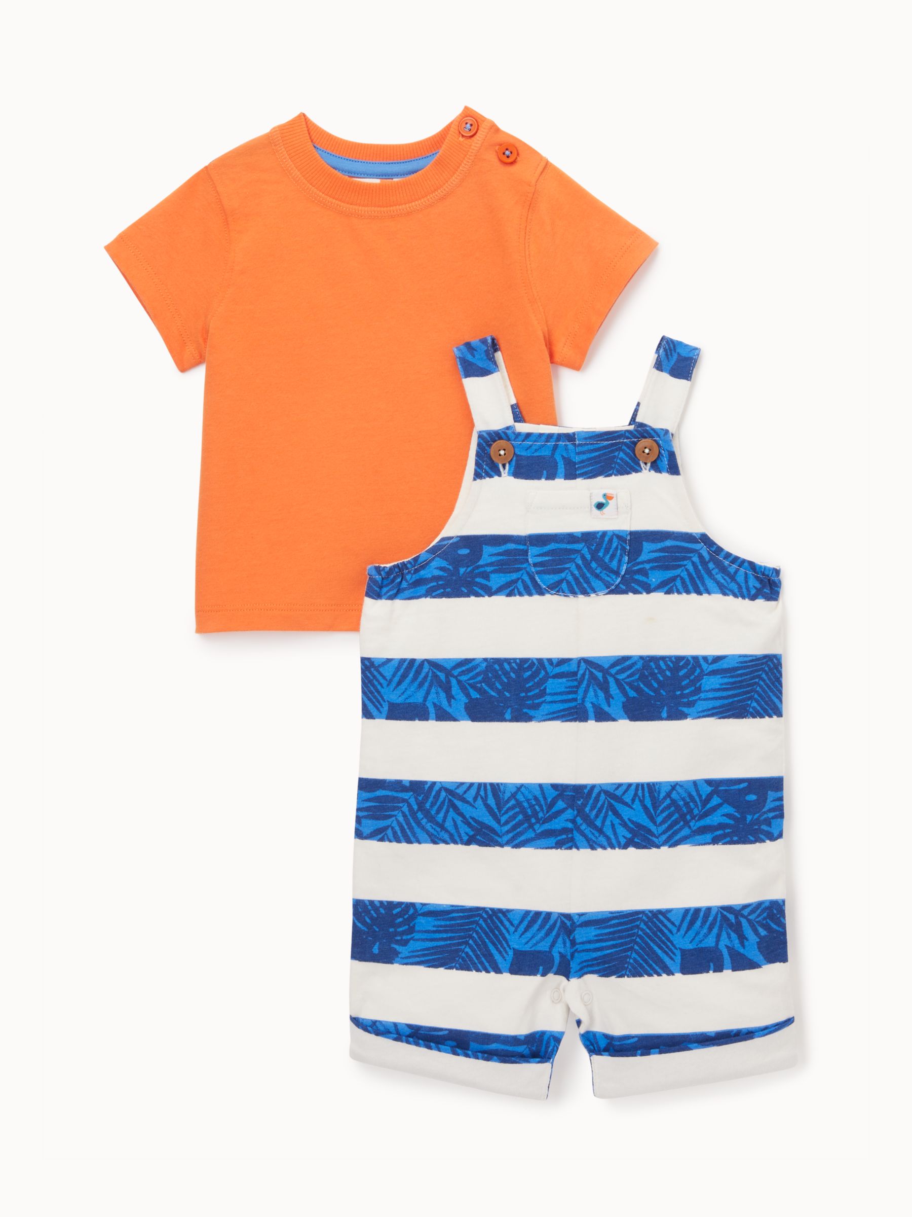 John Lewis & Partners Baby Tropical Dungaree and T-Shirt Set, Multi