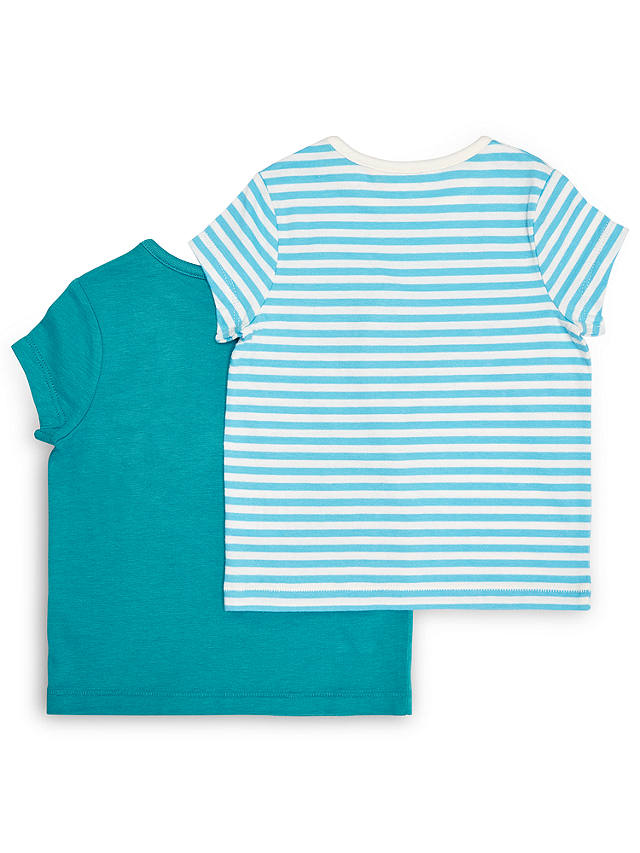 John Lewis John Lewis Boys Blue  Cotton Basic T-Shirt Size 3-6 Months Round Neck 