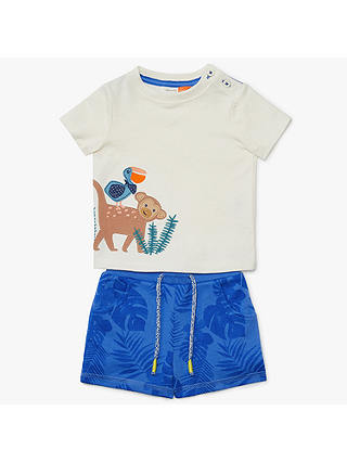 John Lewis & Partners Baby Monkey T-Shirt and Shorts Set, Multi