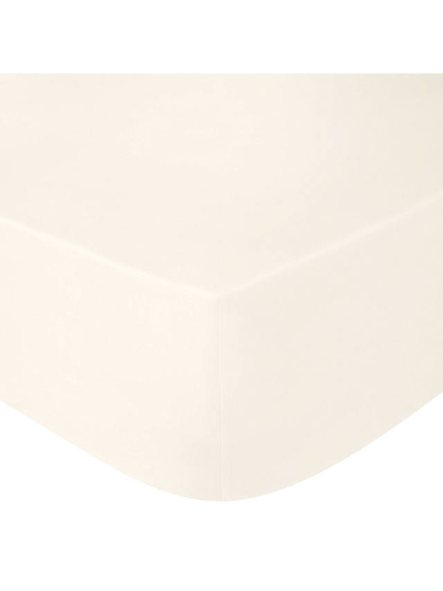 John Lewis Specialist Temperature Balancing 400 Thread Count Cotton Fitted Sheet, Super King, Cream