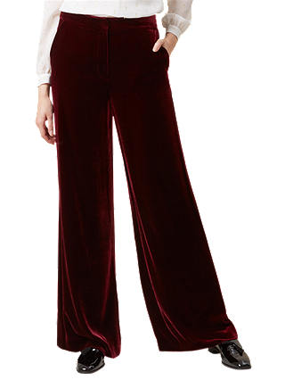 Hobbs Elva Velvet Trousers, Red