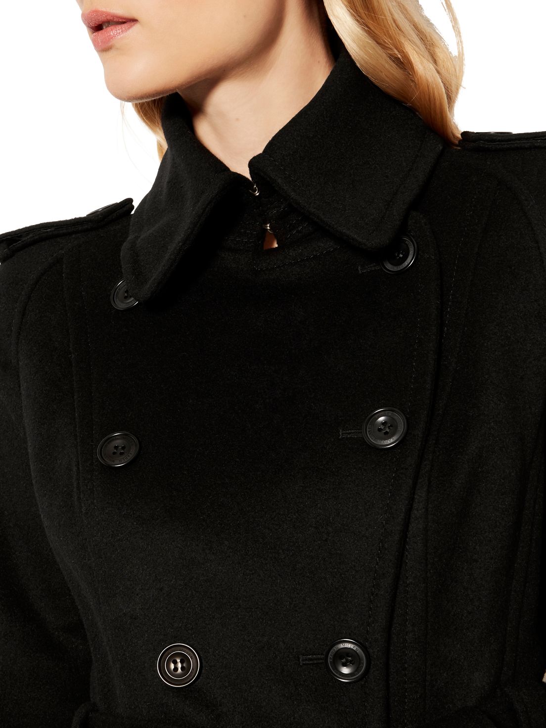 karen millen black coat sale