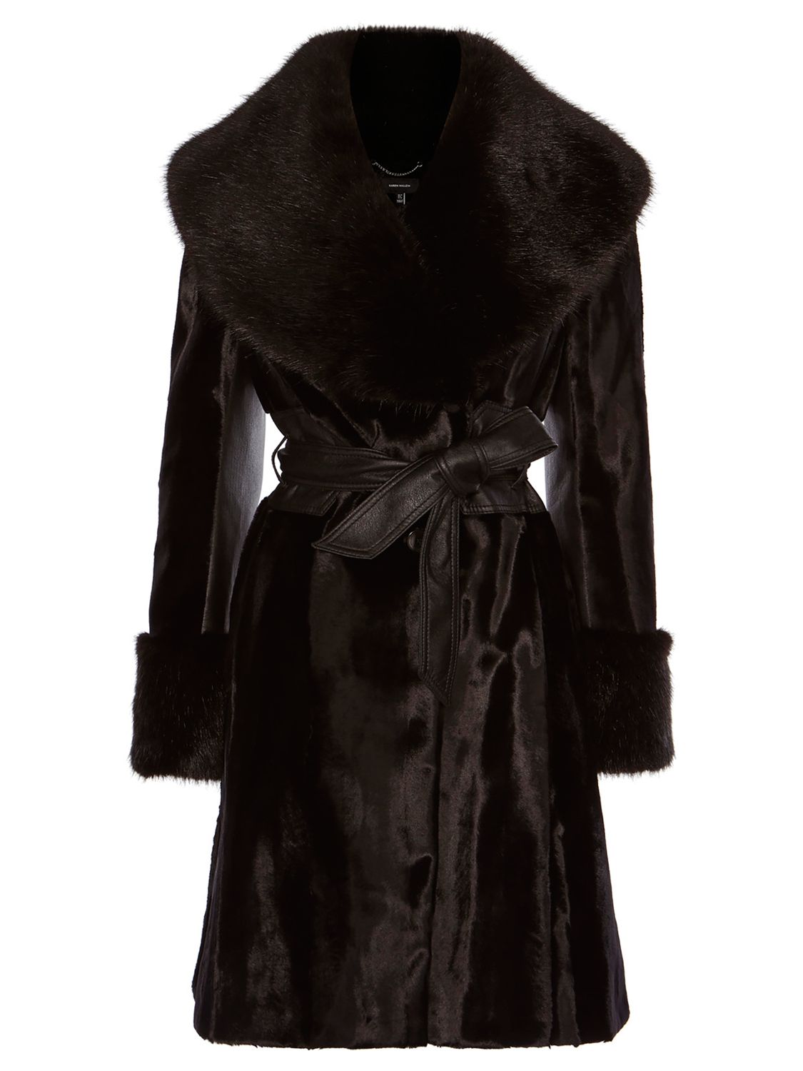 Karen Millen Pony Coat, Black