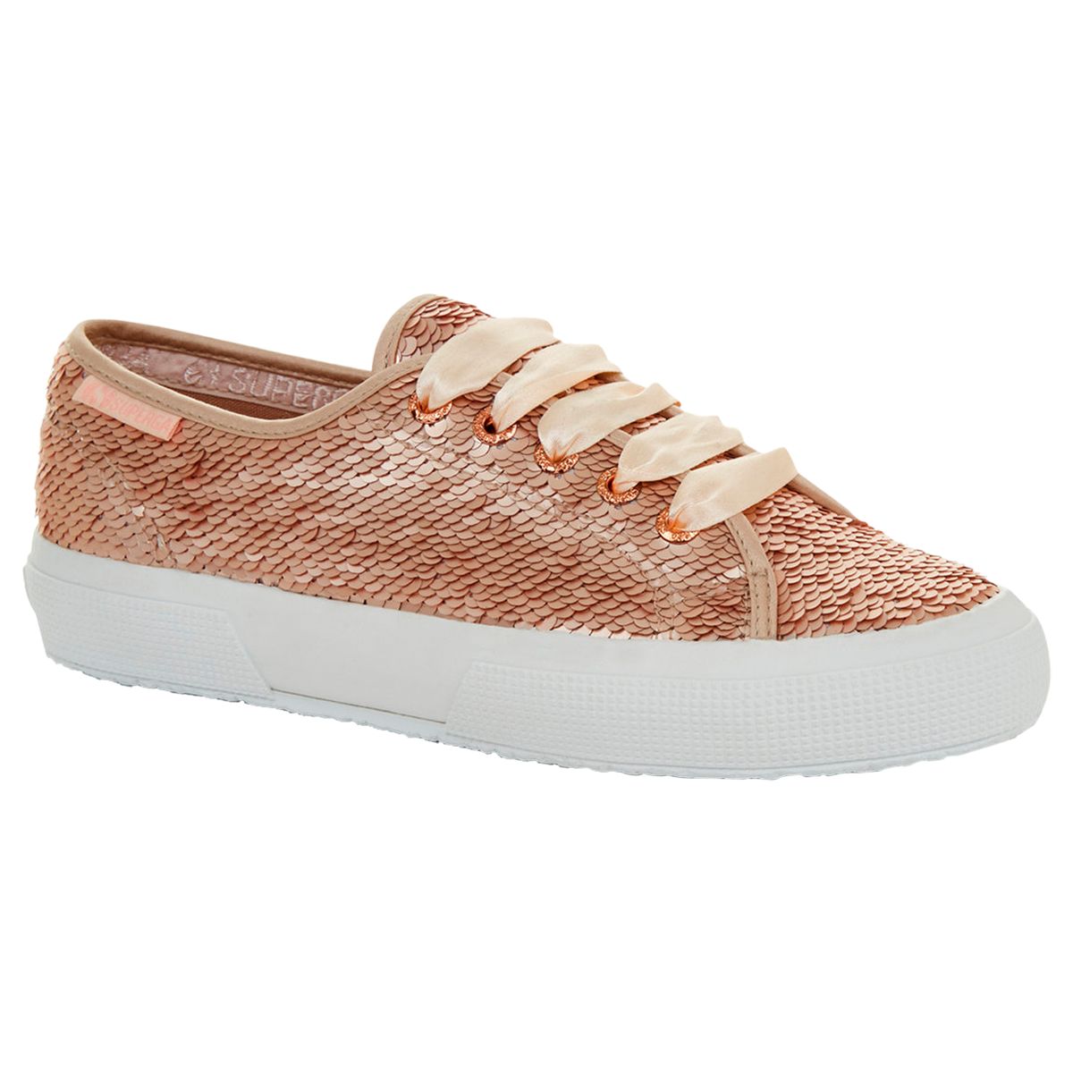 superga 2750 classic rose gold plimsoll trainers