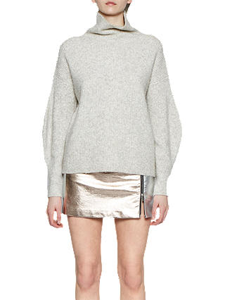 French Connection Audrey Mini Skirt, Silver/Rose Gold