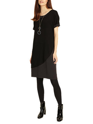 Phase Eight Elizabetta Colour Block Dress, Black/Charcoal