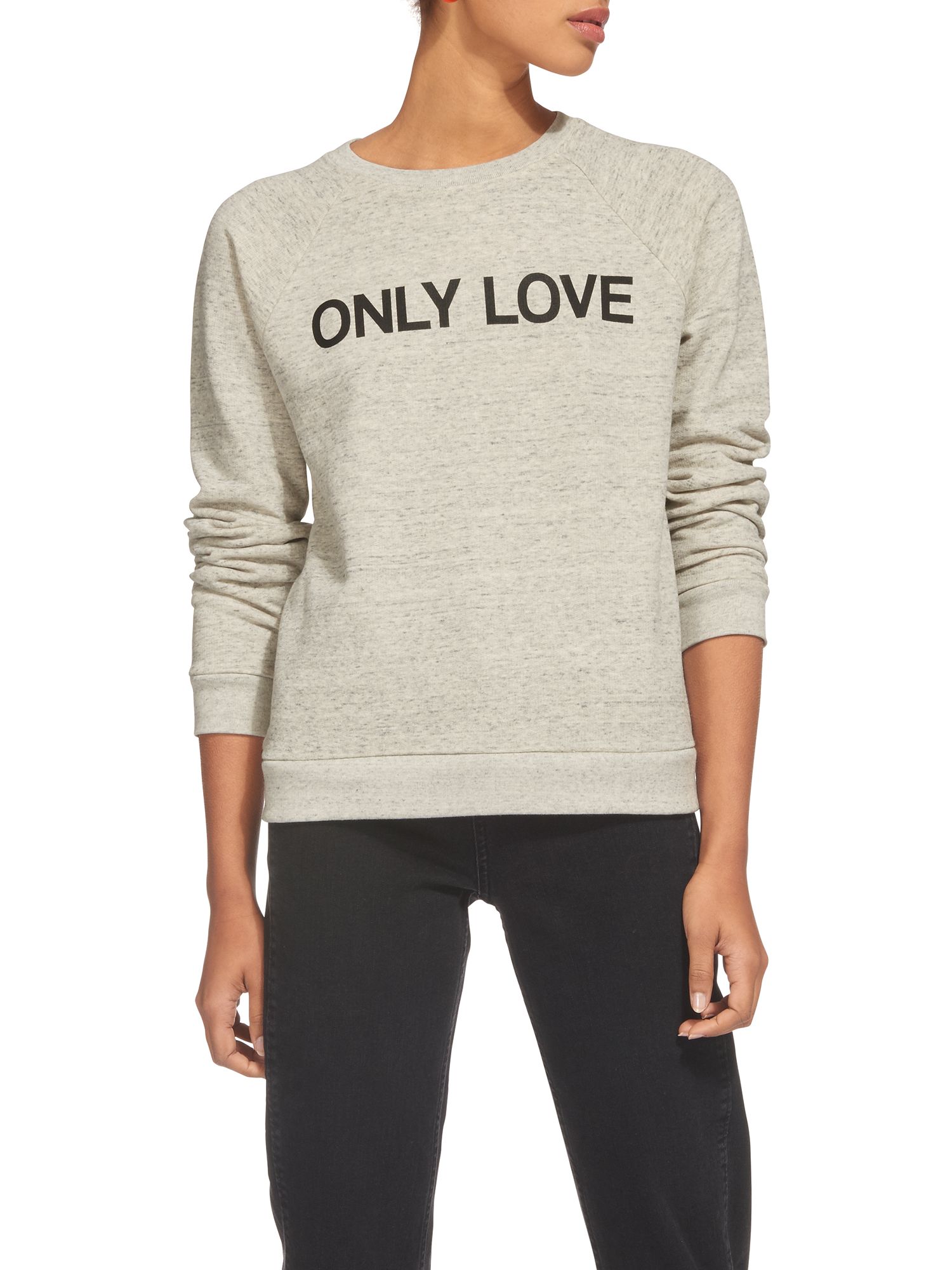 Whistles Only Love Sweatshirt, Grey Marl