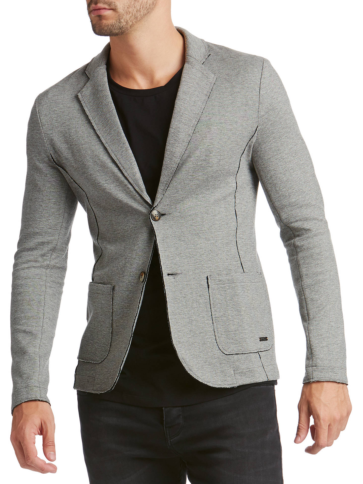 BOSS Wacante Jersey Jacket, Pastel Grey at John Lewis & Partners
