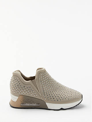 Ash Lifting Studded Pull On Trainers, Taupe