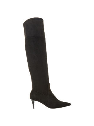 Dune Scarlette Over the Knee Boots, Black Microfibre