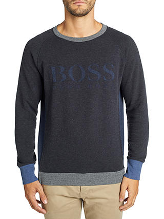 BOSS Wenga Cotton Terry Logo Sweatshirt