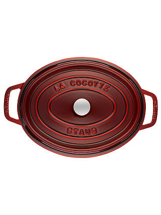 STAUB Cocotte Oval Cast Iron Casserole, Grenadine, 29cm