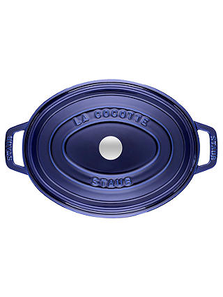 STAUB Cocotte Oval Cast Iron Casserole, Dark Blue, 29cm