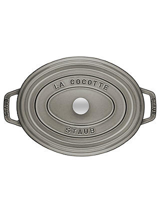 STAUB Cocotte Oval Cast Iron Casserole, Graphite Grey, 29cm