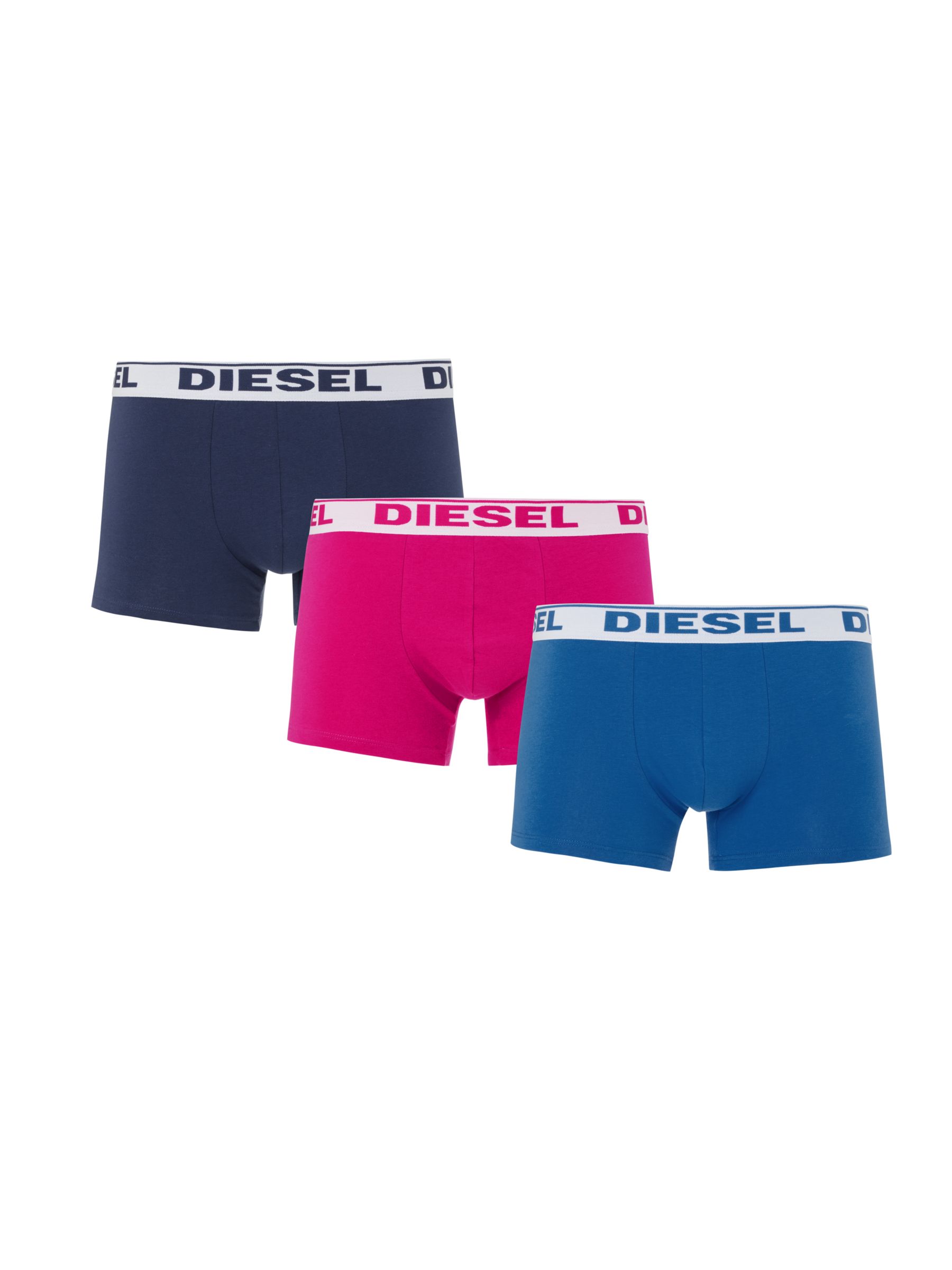 Diesel Shawn Boxer Trunks, Pack of 3, Navy/Blue/Orange, XL