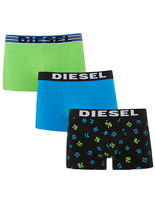 Diesel Las Vegas Trunks, Pack of 3, Green/Blue/Black