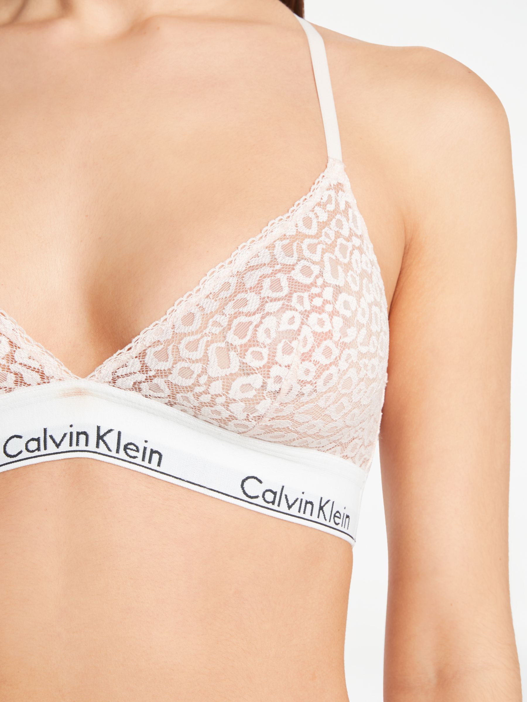 Calvin Klein Modern Cotton cross strap unlined triangle bralette in rose
