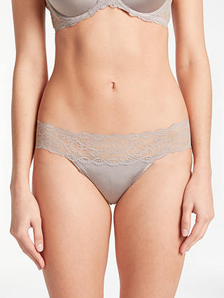 Calvin Klein Underwear Seductive Comfort Lace Bikini Briefs, Grey Sand