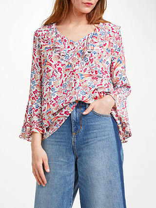 Somerset by Alice Temperley Fireflower Frill Blouse, White Mix