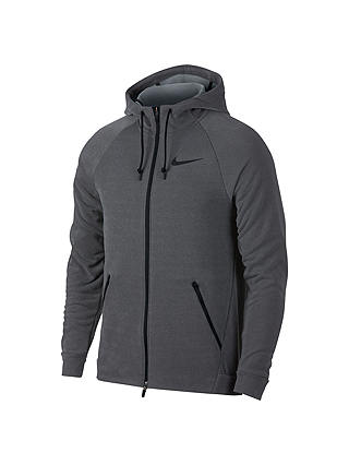 Nike Dry Full Zip Training Hoodie, Black/Dark Grey