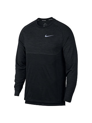 Nike Dry Medalist Long Sleeve Running Top, Black/Anthracite