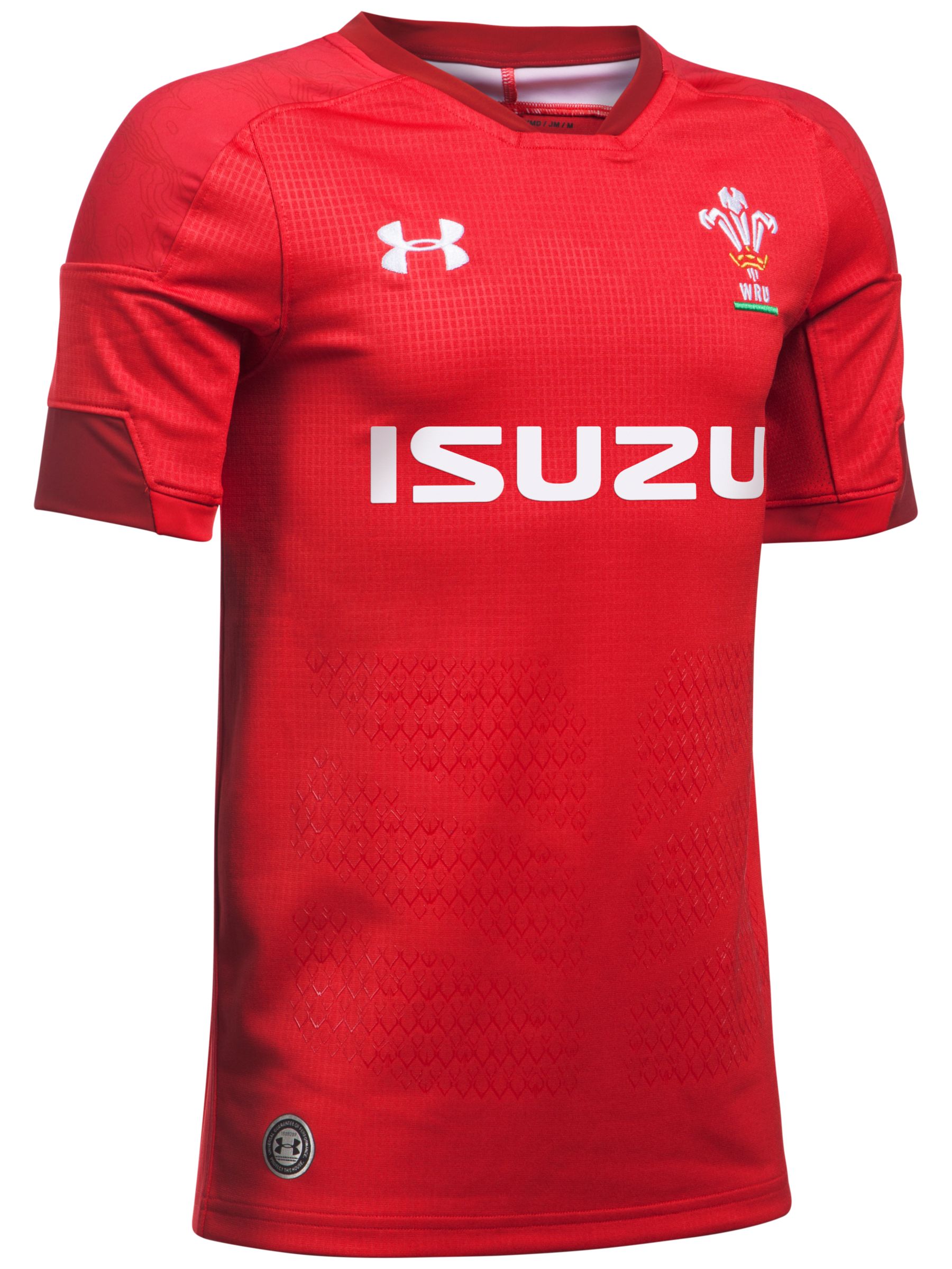 Under Armour Official Welsh Rugby Union Supporters Shirt, Red at John