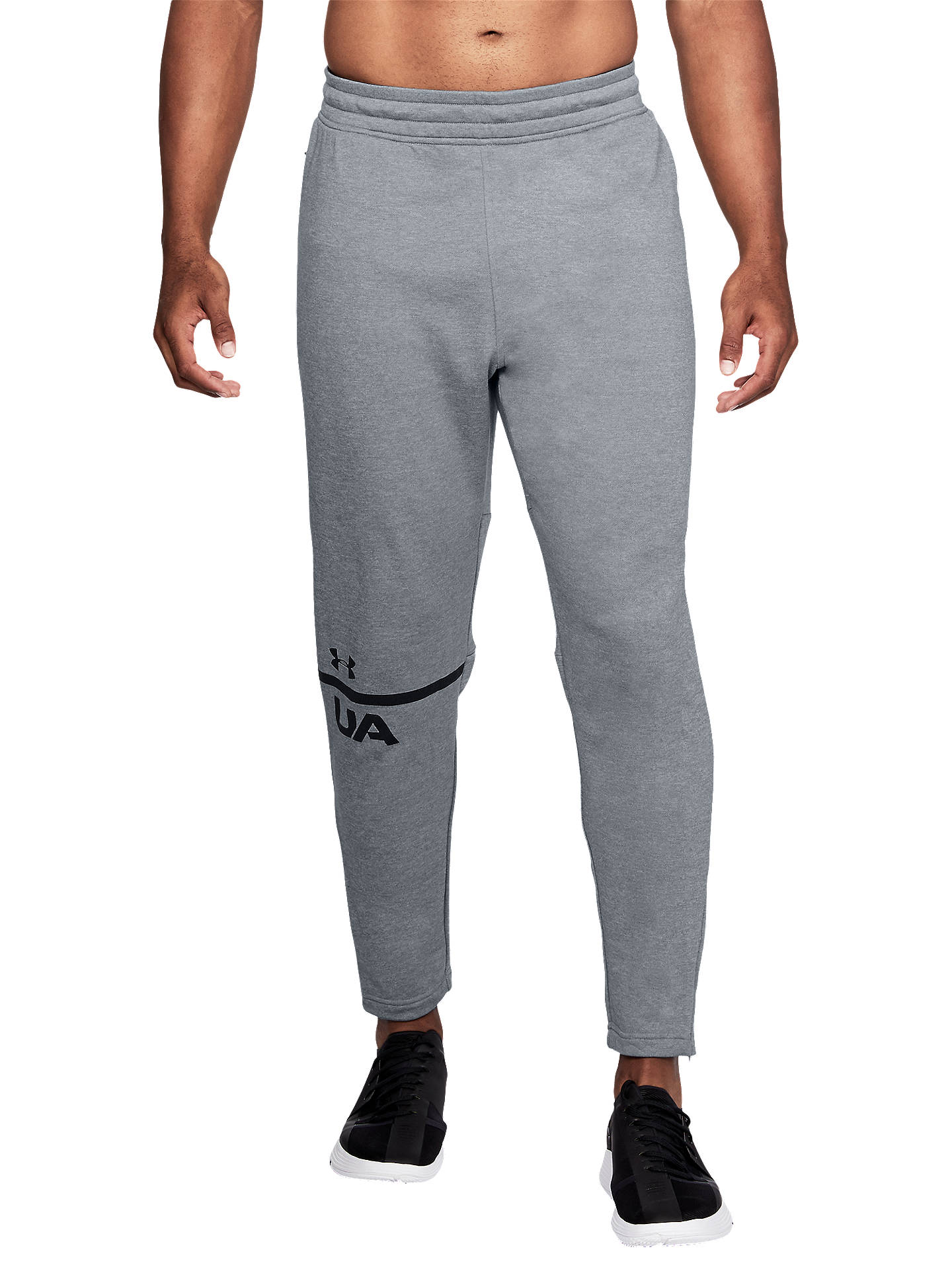 Under Armour Tech Terry Tracksuit Bottoms, Steel/Black at John Lewis ...