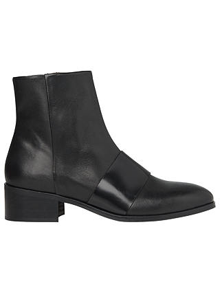 Whistles Turner Ankle Chelsea Boots, Black Leather