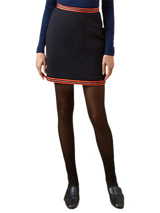 Hobbs Marisa Cotton Rich Mini Skirt, Navy/Multi