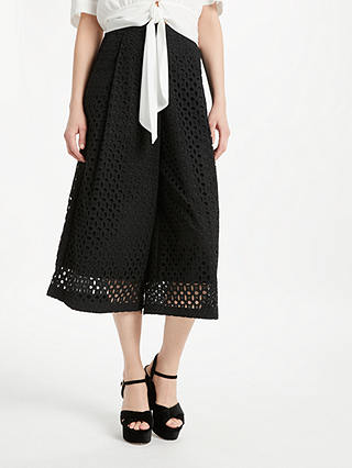 Somerset by Alice Temperley Broderie Cotton Culottes, Black