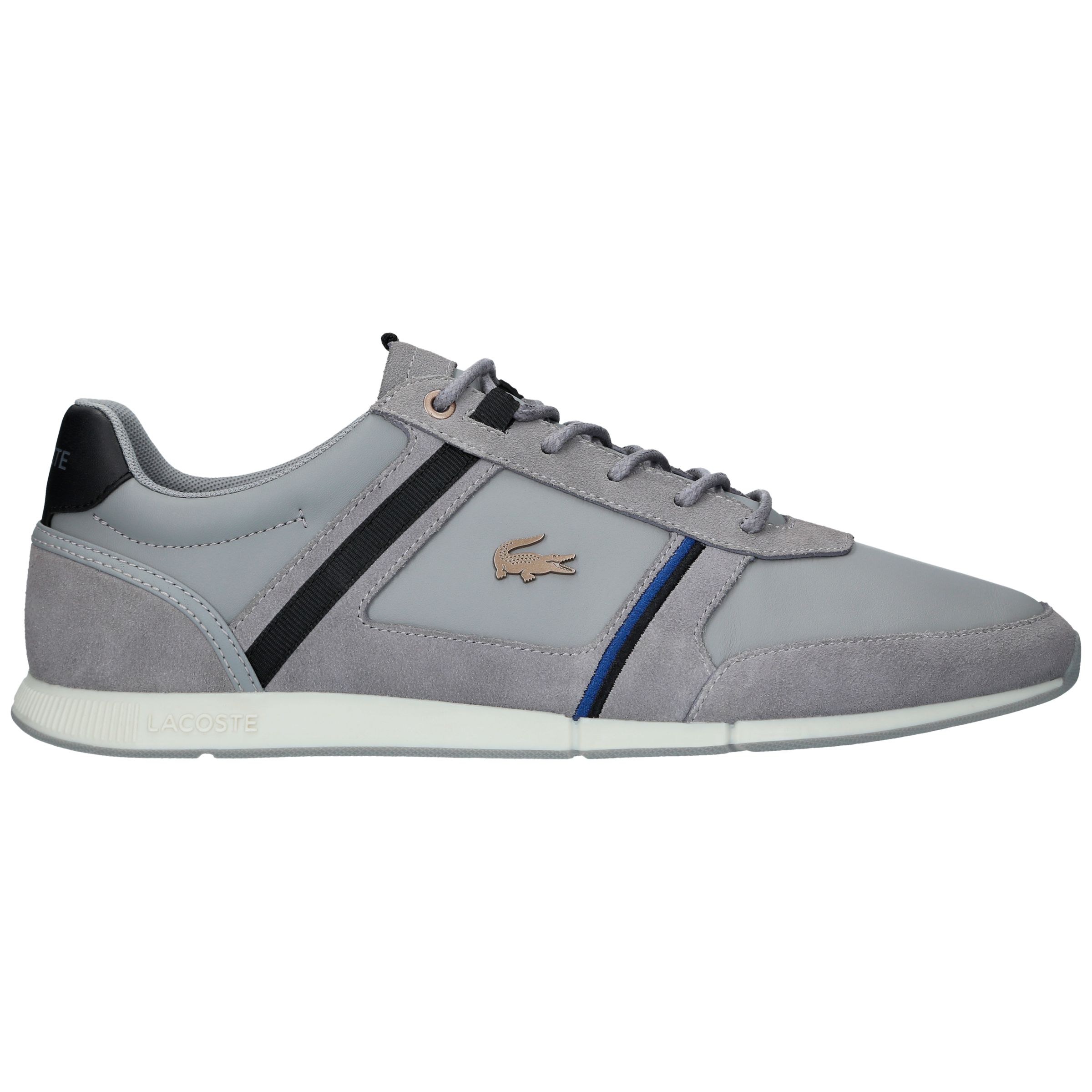lacoste grey leather trainers