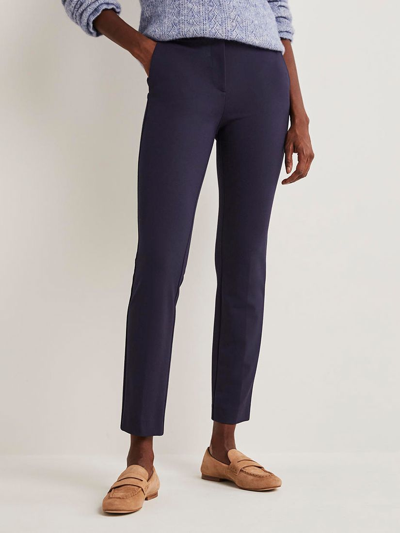 Boden Hampshire 7/8 Trousers | Navy at John Lewis