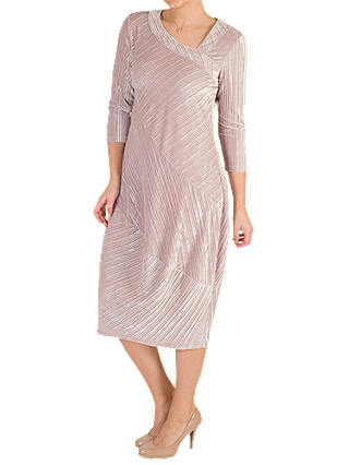 Chesca Pleated Velvet Dress, Oyster