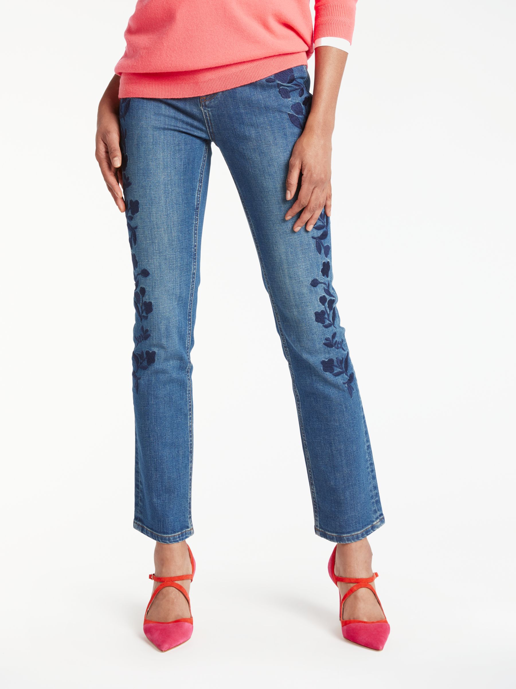 embroidered girlfriend jeans