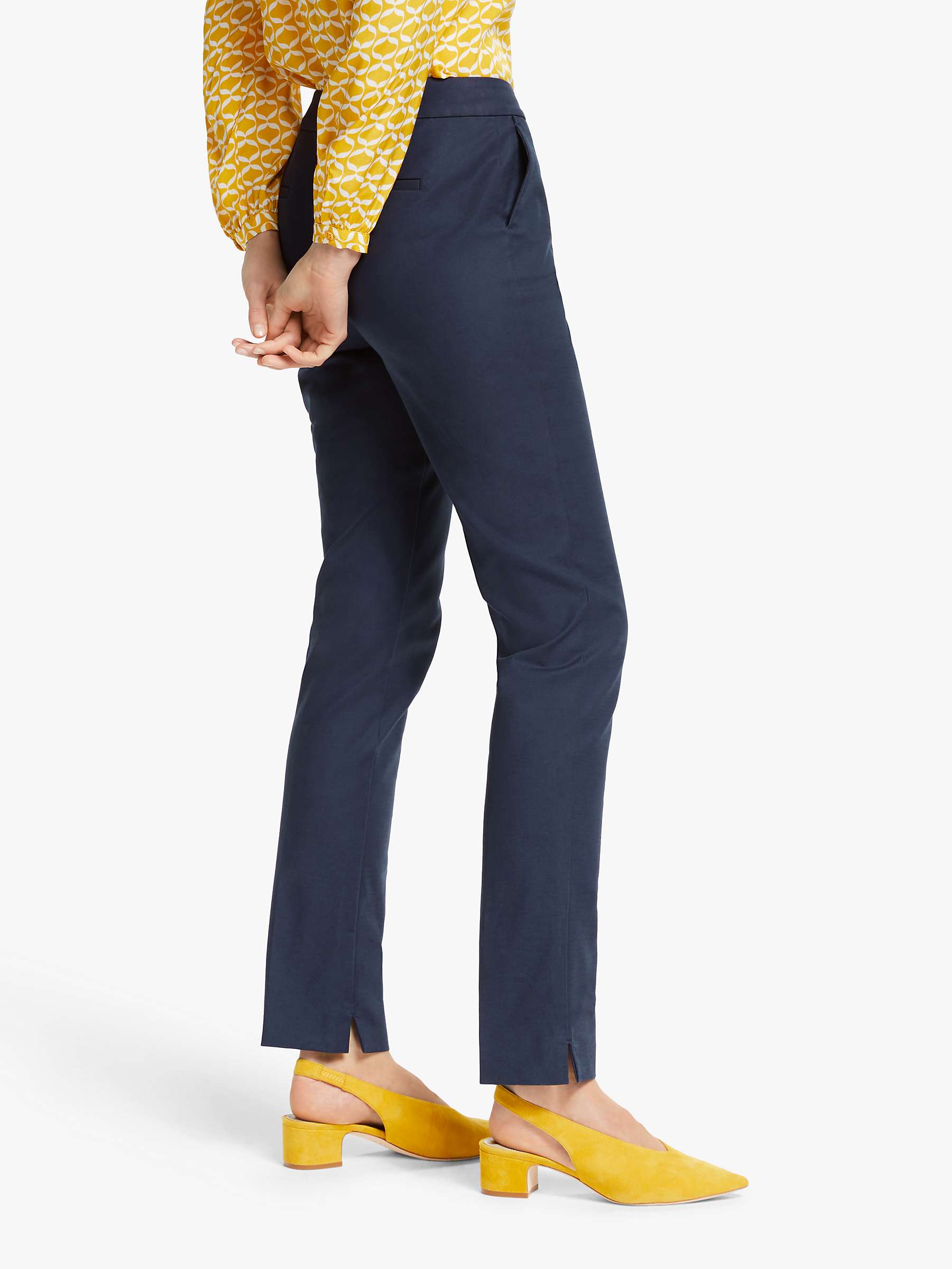 Boden Cotton Richmond 7/8 Trousers in Navy Womens Clothing Trousers Blue Slacks and Chinos Full-length trousers 