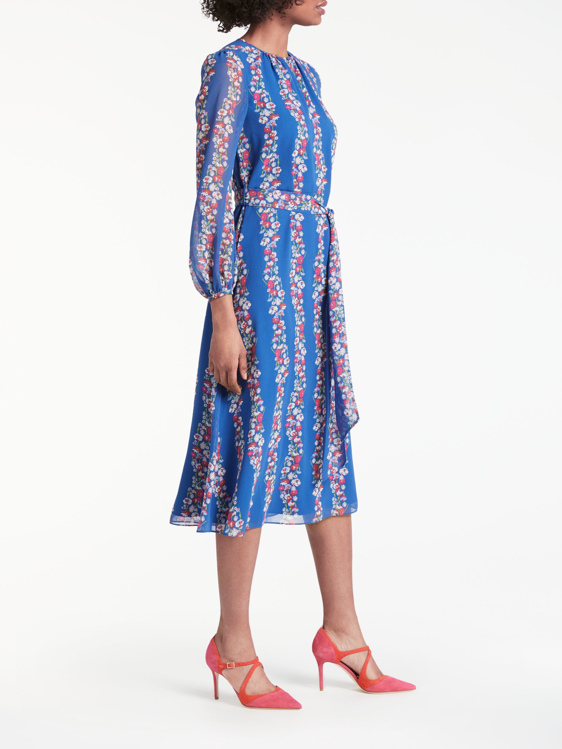 Boden Kathleen Midi Dress, Opulent Blue Flowerbed