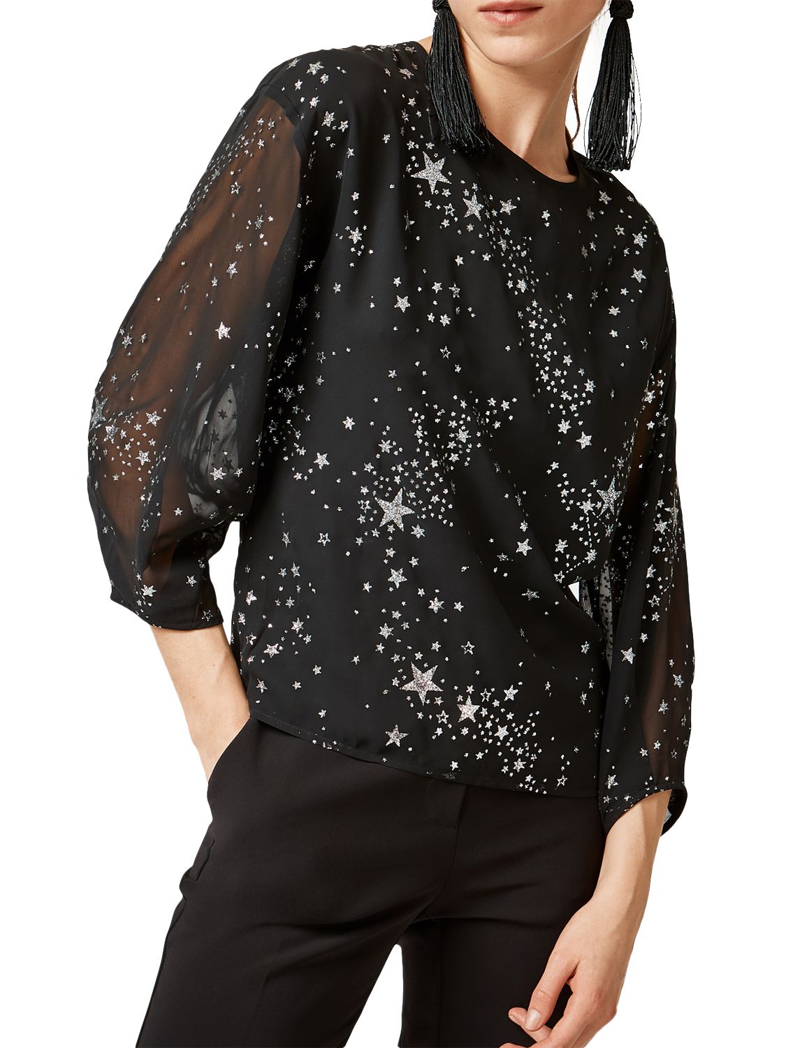 black sparkly blouse