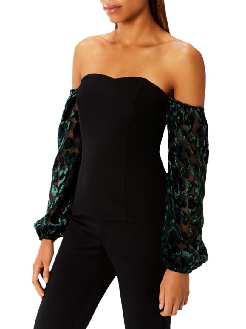 black bardot evening top