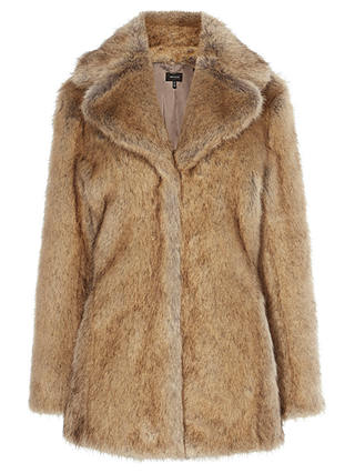 Karen Millen Faux Fur Coat, Neutral