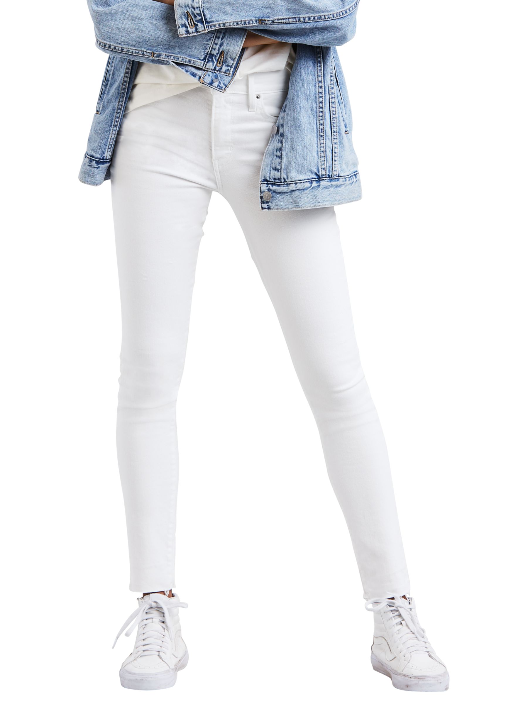 721 high rise skinny jeans white