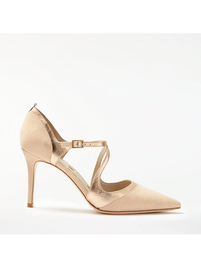 Boden Tisha Pointed Toe Court Shoes, Soft Rose Leather/Suede, 4