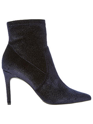 Dune Ormand Glitter Stiletto Heeled Ankle Boots, Navy