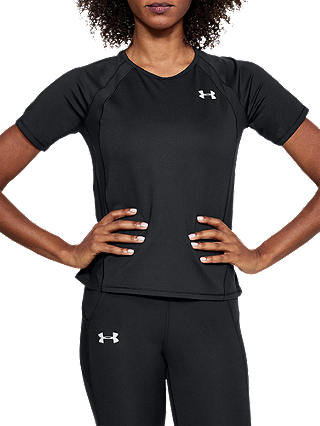Under Armour CoolSwitch Short Sleeve Running Top, Black/Reflective