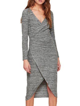 Miss Selfridge Wrap Midi Dress, Grey