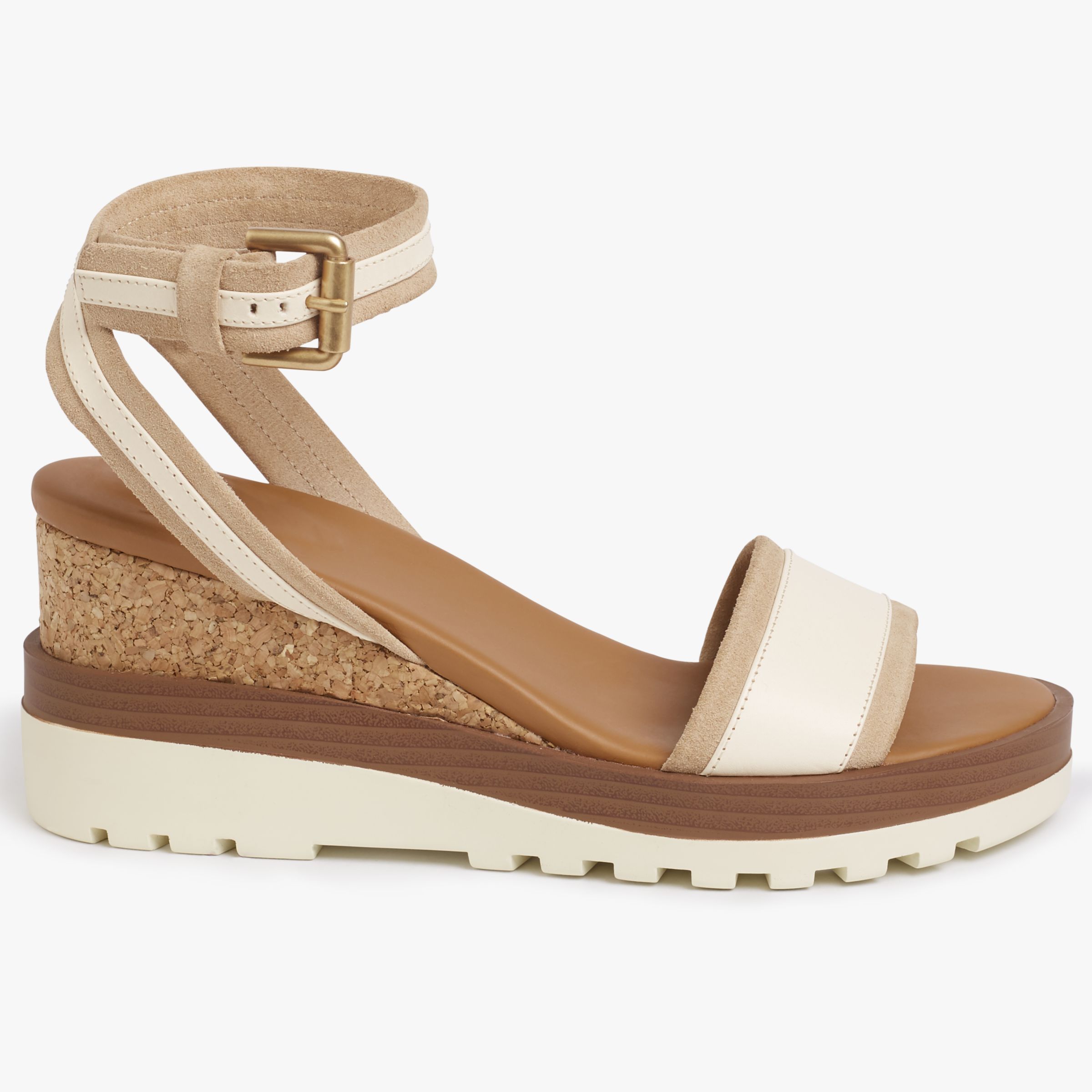 See by Chloé Robin Wedge Sandals, Cream at John Lewis & Partners