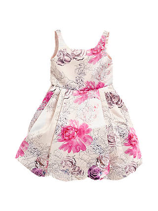 Angel & Rocket Girls' Floral Satin Dress, Pink